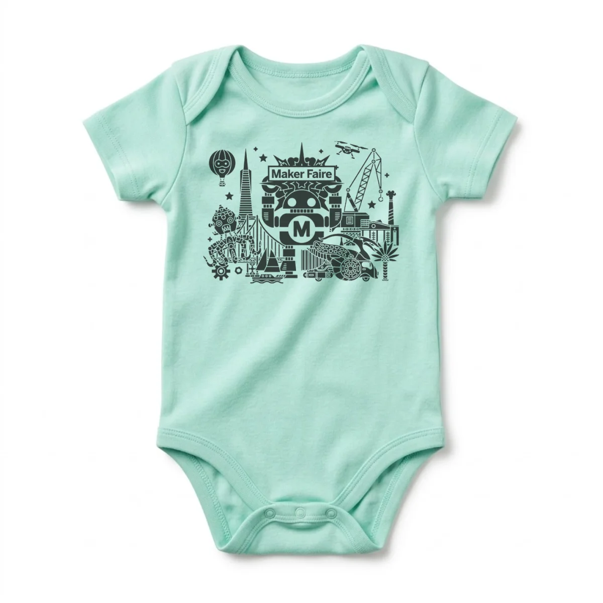 Maker Faire Skyline Baby Onesie