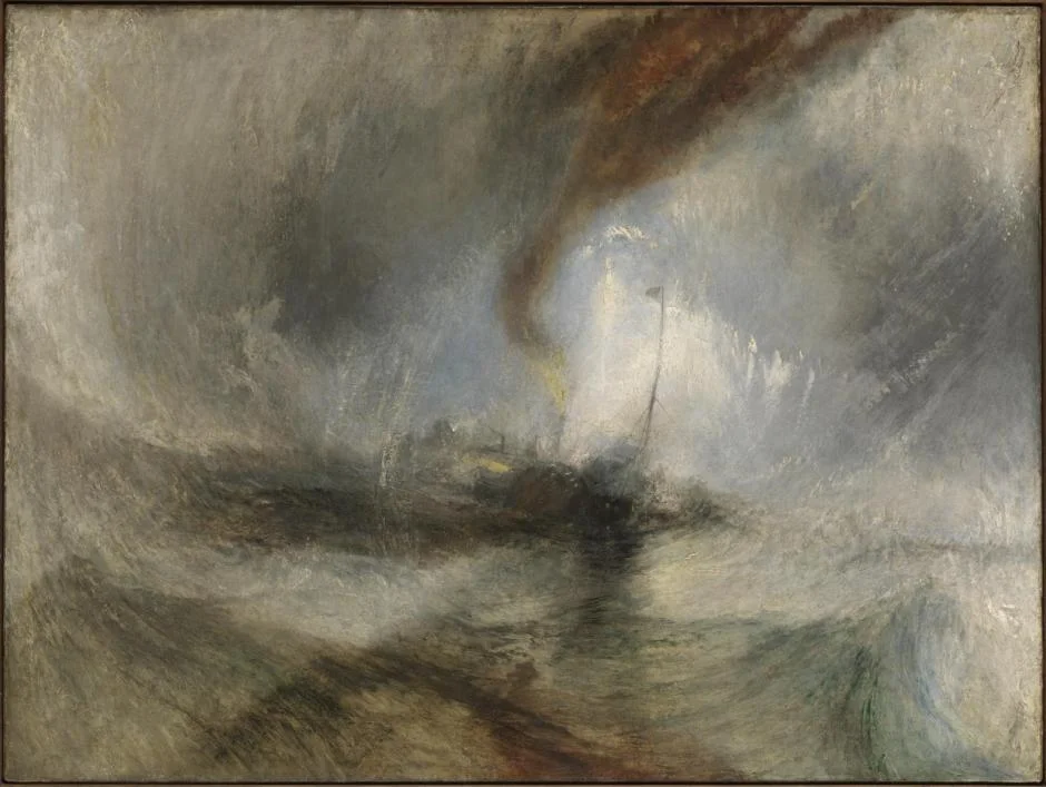 Snow Storm - Steam-Boat off a Harbour's Mouth exhibited 1842 by Joseph Mallord William Turner 1775-1851